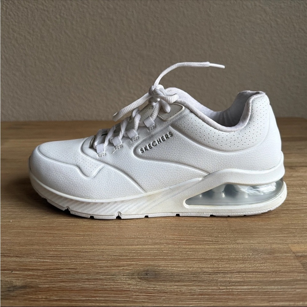 Skechers Shoes Womens 9 Uno 2 Air Around You Sneakers White Lace Up Low 155543 - Picture 2 of 11